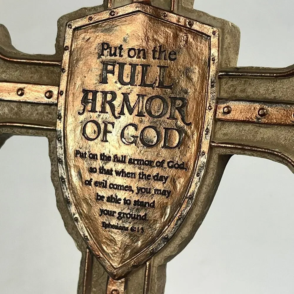 A&B Home Wall Cross Full Armor Of God Ephesians 6:13 11 Inch Plaque Decor Bible - Picture 4 of 12